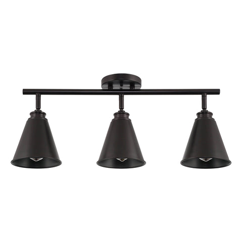 Kira Home Ellis 27" Industrial 3-Light Directional Track Style Lighting, Vintage Wall/Ceiling Light + Adjustable Heads, Oil Rubbed Bronze Finish