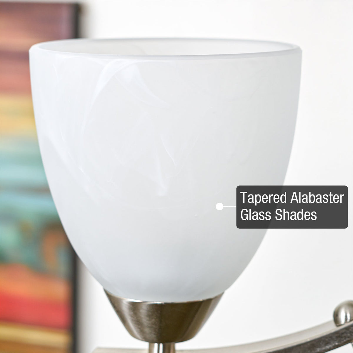 3-Pack Kira Home Caspian 6 Glass Lamp Shades – Clear Bell Shape, 1.75” Fitter Size, Replacement Shades For Armada II