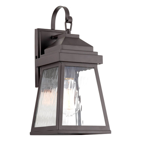 Kira Home Barton 16" Industrial Farmhouse Outdoor Weather Resistant Wall Sconce + Water Glass Shade + Oil Rubbed Bronze Finish