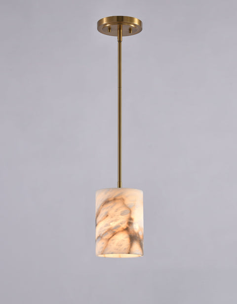 Valencia – Spanish Alabaster Pendant Light in Brushed Brass