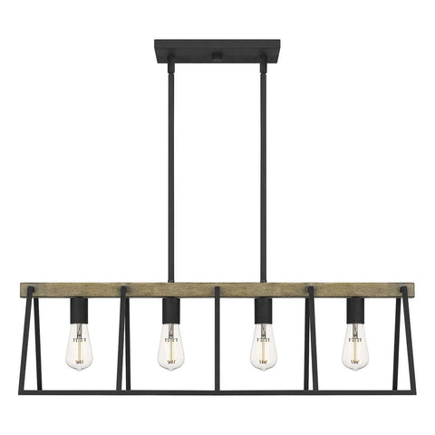 Ashley Harbour Lighting Houston 34" Modern Farmhouse 4-Light Linear Island Light Chandelier
