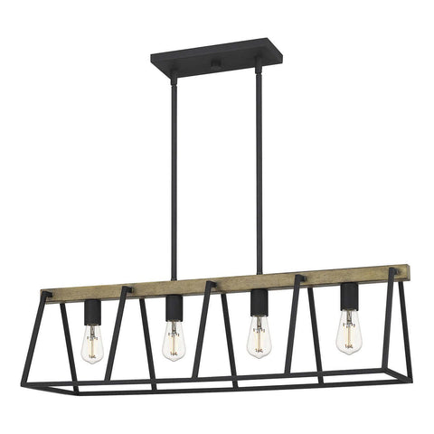 Ashley Harbour Lighting Houston 34" Modern Farmhouse 4-Light Linear Island Light Chandelier