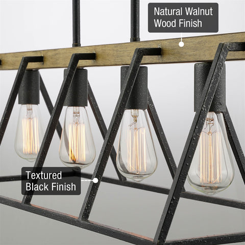 Ashley Harbour Lighting Houston 34" Modern Farmhouse 4-Light Linear Island Light Chandelier