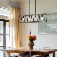 Ashley Harbour Lighting Houston 34" Modern Farmhouse 4-Light Linear Island Light Chandelier