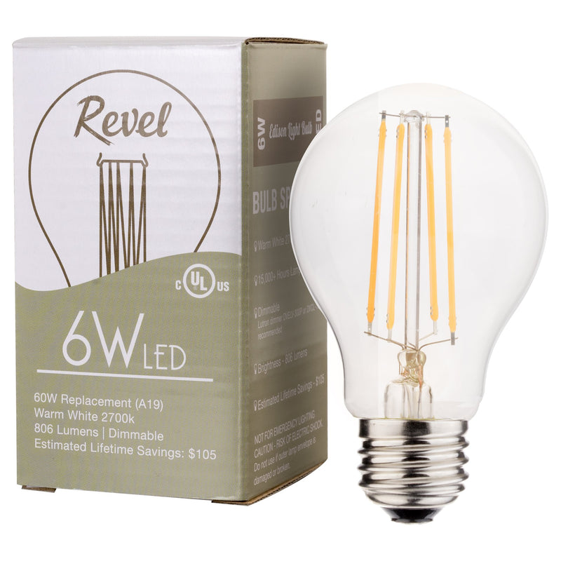 6W Dimmable LED (60W eq.) Bulb, 2700K Warm White
