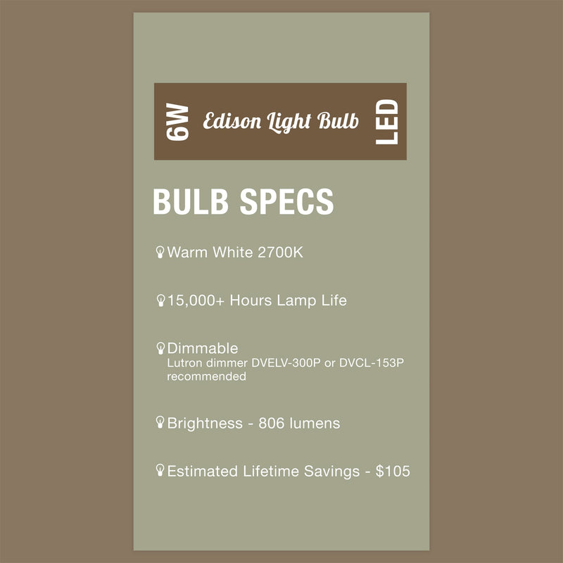 6W Dimmable LED (60W eq.) Bulb, 2700K Warm White