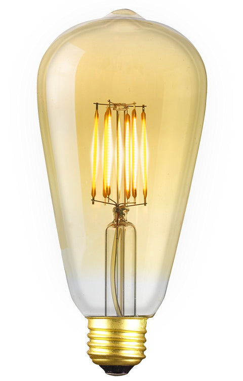 Revel LED 6.5W Dimmable Vintage Filament Edison Light Bulb (50W replacement), Extra Warm White 2200K 600LM, ST21 Antique Shape