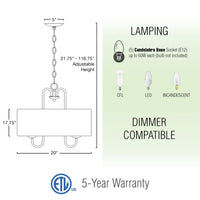 Gwenyth 20" 5-Light Modern Drum Chandelier