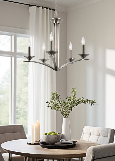 Lillie 25" Contemporary 5-Light Candle Chandelier