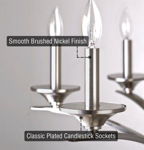Lillie 25" Contemporary 5-Light Candle Chandelier