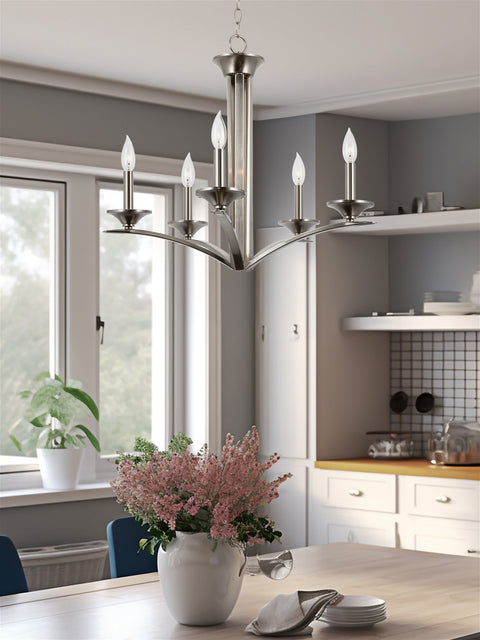 Lillie 25" Contemporary 5-Light Candle Chandelier