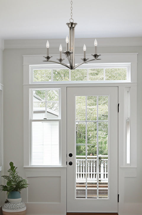 Lillie 25" Contemporary 5-Light Candle Chandelier