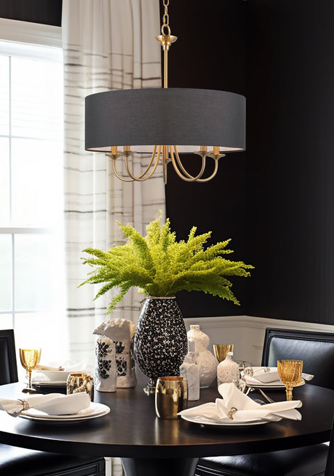 Quinn 22" Traditional 5-Light Hanging Chandelier