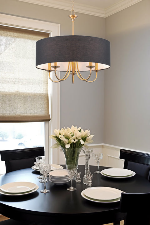 Quinn 22" Traditional 5-Light Hanging Chandelier