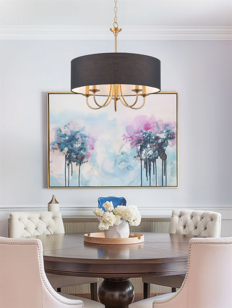 Quinn 22" Traditional 5-Light Hanging Chandelier