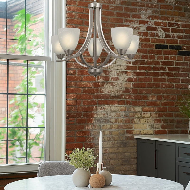 Weston 24" Contemporary 5-Light Large Hanging Chandelier