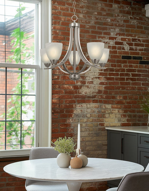 Weston 24" Contemporary 5-Light Large Hanging Chandelier