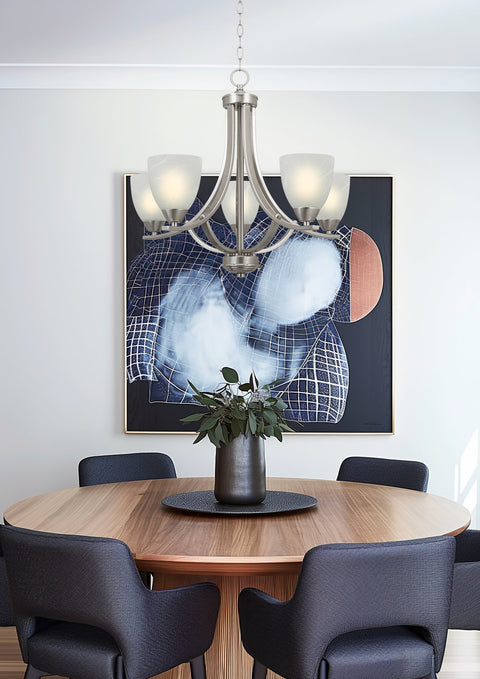 Weston 24" Contemporary 5-Light Large Hanging Chandelier
