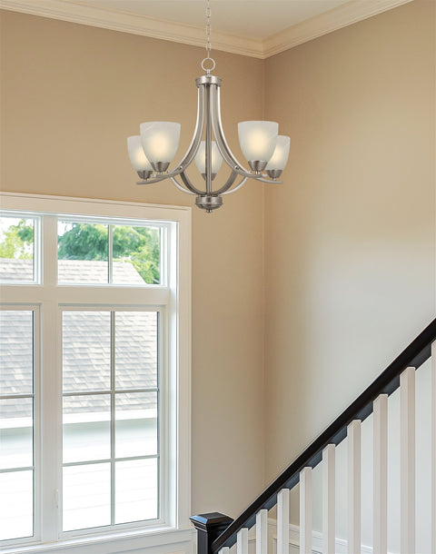 Weston 24" Contemporary 5-Light Large Hanging Chandelier