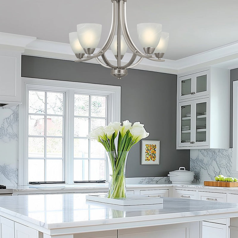 Weston 24" Contemporary 5-Light Large Hanging Chandelier