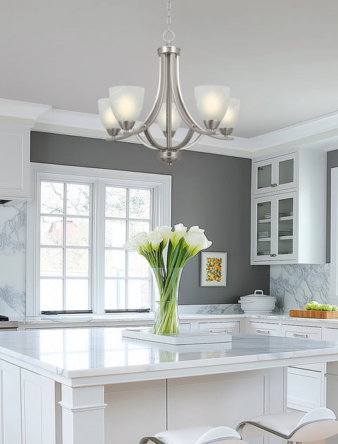 Weston 24" Contemporary 5-Light Large Hanging Chandelier