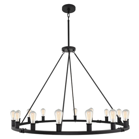Homestead 50" 16-Light Large Industrial Rustic Farmhouse Wagon Wheel Kitchen Island Chandelier