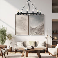 Homestead 50" 16-Light Large Industrial Rustic Farmhouse Wagon Wheel Kitchen Island Chandelier