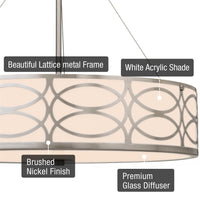 Sienna 19" 3-Light Metal Drum Chandelier