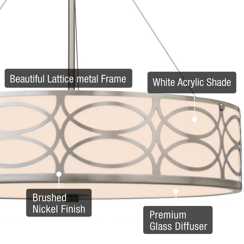 Sienna 19" 3-Light Metal Drum Chandelier