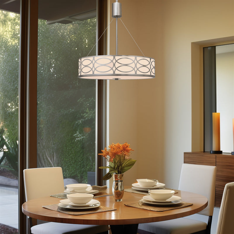 Sienna 19" 3-Light Metal Drum Chandelier