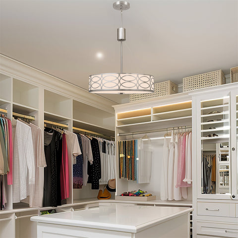 Sienna 19" 3-Light Metal Drum Chandelier