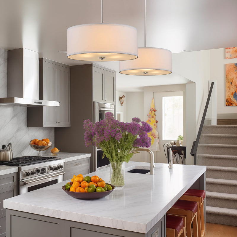 Nolan 18" Classic 3-Light Drum Pendant Chandelier