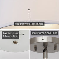 Nolan 18" Classic 3-Light Drum Pendant Chandelier