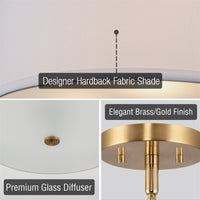 Nolan 18" Classic 3-Light Drum Pendant Chandelier