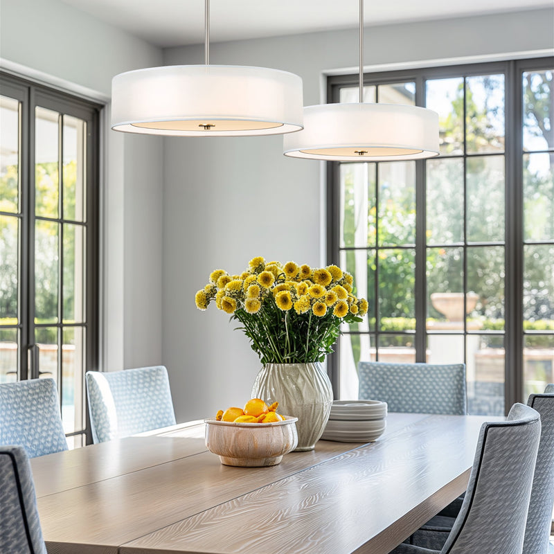 Lindos 20" Modern 3-Light Double Drum Chandelier