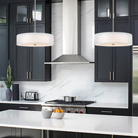 Lindos 20" Modern 3-Light Double Drum Chandelier