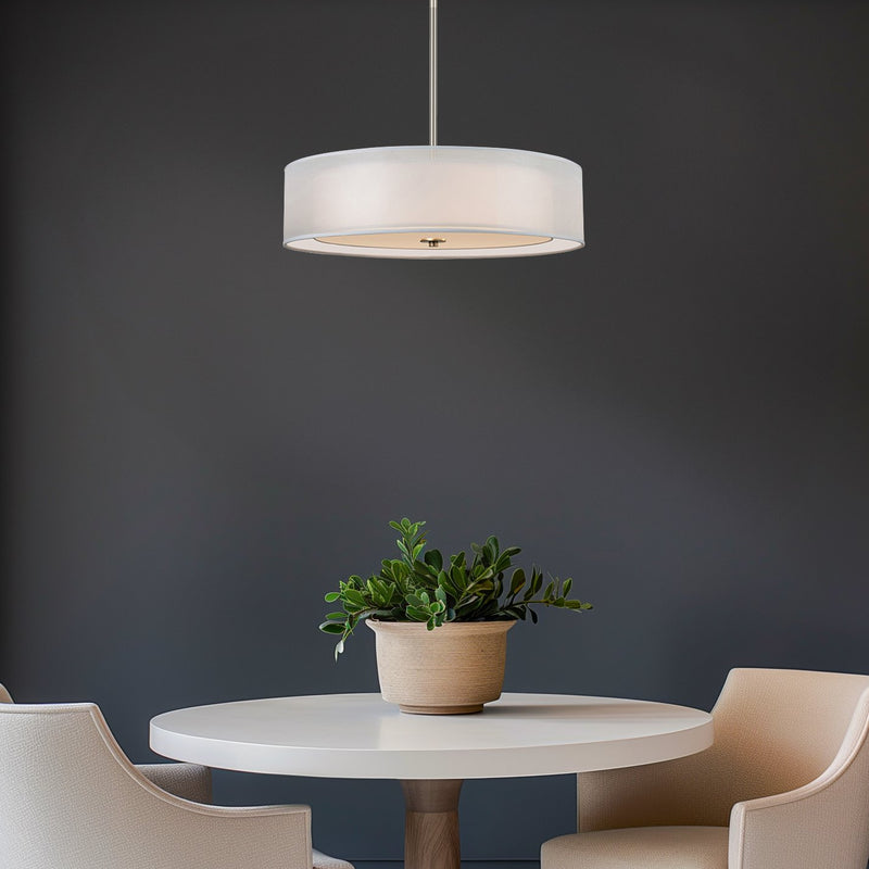 Lindos 20" Modern 3-Light Double Drum Chandelier