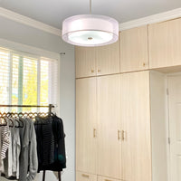 Lindos 20" Modern 3-Light Double Drum Chandelier