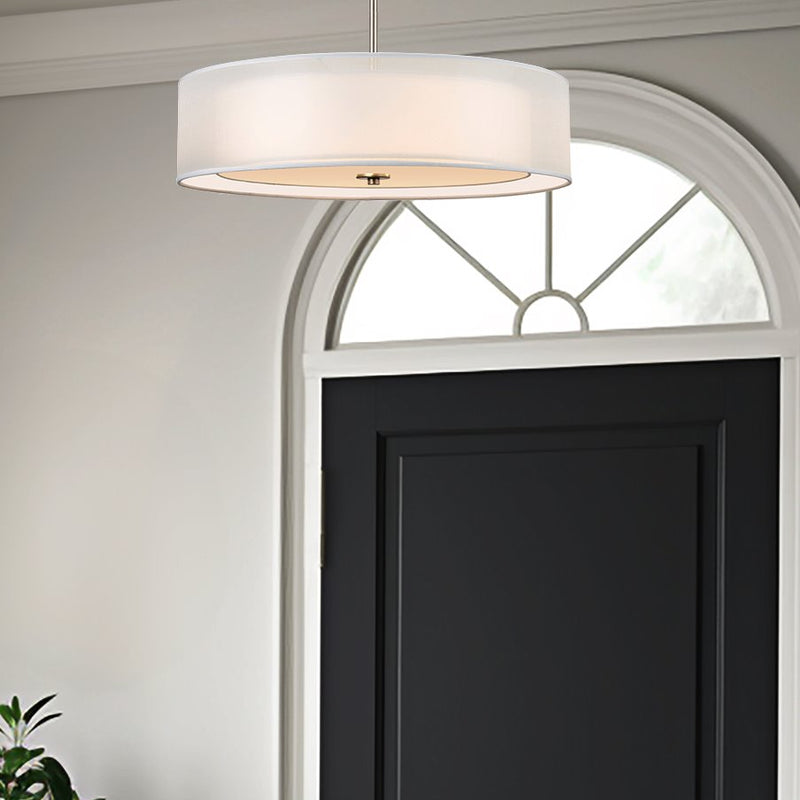 Lindos 20" Modern 3-Light Double Drum Chandelier