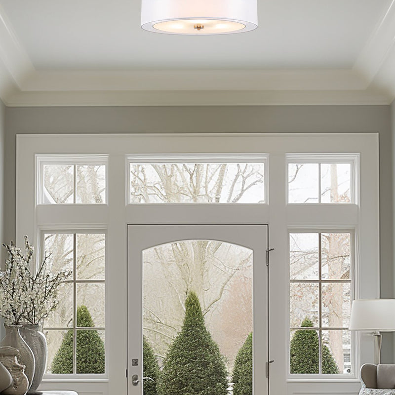 Lindos 20" Modern 3-Light Double Drum Chandelier