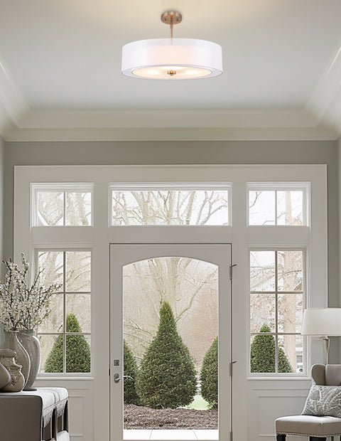 Lindos 20" Modern 3-Light Double Drum Chandelier