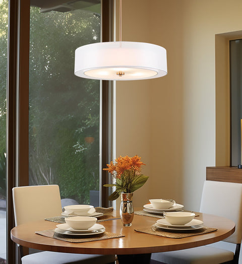 Lindos 20" Modern 3-Light Double Drum Chandelier