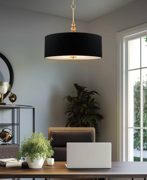 Adelade 22" Modern 3-Light Drum Pendant Chandelier