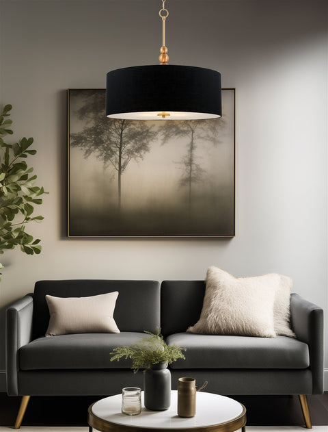 Adelade 22" Modern 3-Light Drum Pendant Chandelier