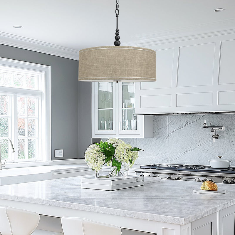 Adelade 23" Modern 3-Light Drum Pendant Chandelier