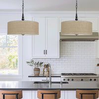 Adelade 23" Modern 3-Light Drum Pendant Chandelier