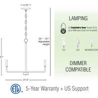 Camille 22" 5-Light Modern Chandelier