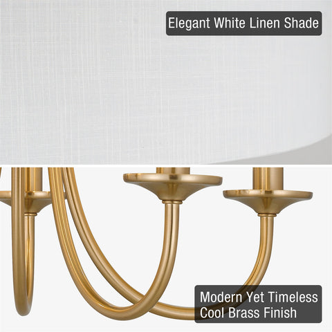 Kira Home Quinn 22" Large Modern 5-Light Drum Chandelier for Kitchen Island