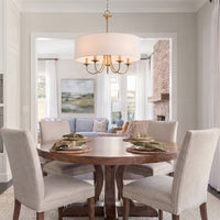 Kira Home Quinn 22" Large Modern 5-Light Drum Chandelier for Kitchen Island