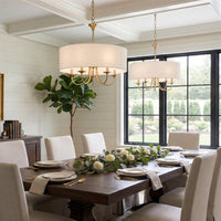 Kira Home Quinn 22" Large Modern 5-Light Drum Chandelier for Kitchen Island